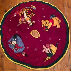 Vintage Winnie the Pooh Velvet & Felt Tree Skirt